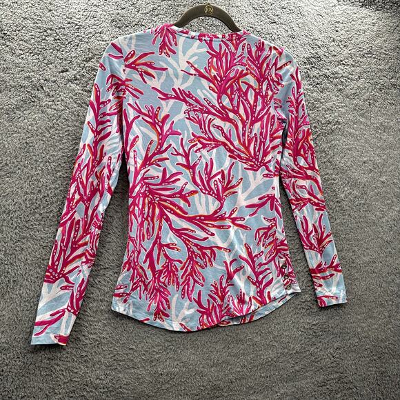 Lilly Pulitzer Women's XS Long Sleeve Pink‎ Coral 100% Pima Cotton Top Colorful - Picture 7 of 10
